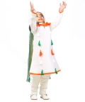 Tricolor Kurta With Churidaar And Duppatta